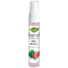 Bione Cosmetics Čistící hygienický sprej na ruce MALINA + MÁTA 27 ml
