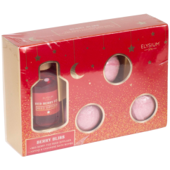 Elysium Spa dárková koupelová kazeta Berry difuzér 50ml + bomba do koupele 3x50g