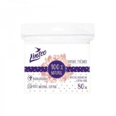 Linteo papierové vatové tyčinky 100% natural sáčok 80ks