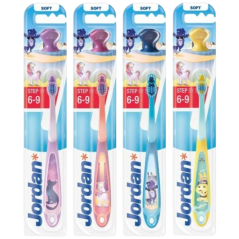Jordan Step by Step detský zubný kartáčik, vo veku 6-9 rokov, 2 ks