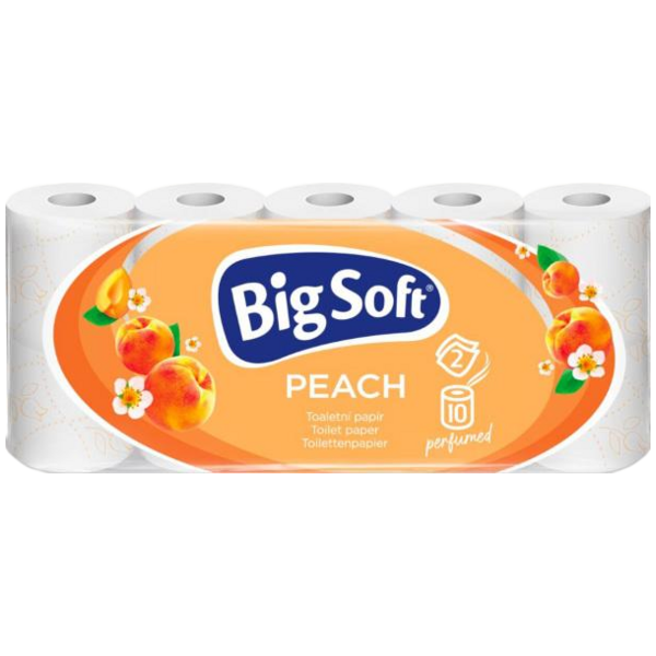 Big Soft broskev 2vrstvý toaletní papír, 10 rolí, 19,3 m role