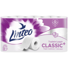 Linteo toaletný papier 2vrstvý, 8 rolí, 17 m rola