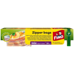Fino Zipper uzavíratelné sáčky mix velikostí (10x0,5L / 10x1L / 5x2,5L) 25 ks