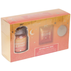 Elysium Spa darčeková kúpeľová kazeta Sparkling Zest sviečka 100g + soľ 200g + bomba 50g