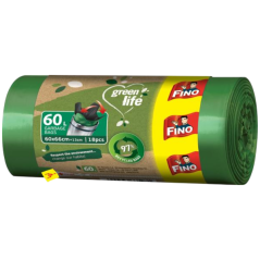 Fino Green Life recyklované PE pytle na odpad, 27 µ, 60 × 66 cm, 60 l, 18 ks