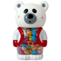 Christmas figurka Lední medvěd - pokladnička s barevným dražé 110g