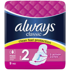 Always Classic Maxi dámské vložky, 9 ks