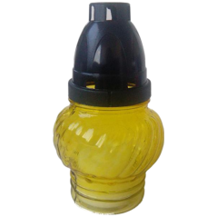 Bony sklenená hrobová lampička s kovovým vrchnákom, 13,4 cm, 1 ks