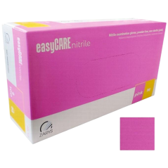 Rukavice NITRIL růžové M 100ks