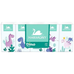 Harmony Dino 3vrstvové detské papierové vreckovky, 10× 10 ks