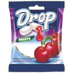 DROP Sour Cherry měkké žvýkací bonbony s višňovou náplní 90g