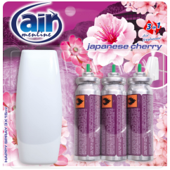 Air Menline Japanese Cherry osvěžovač vzduchu strojek a náplň 3× 15 ml