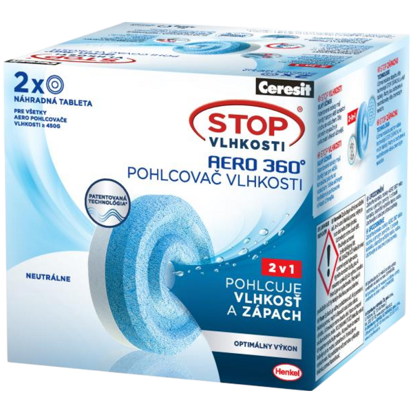 Ceresit Stop vlhkosti Aero 360° odvlhčovač náhradní náplň, 2× 450 g Ceresit Stop vlhkosti Aero 360° odvlhčovač náhradní náplň, 2× 450 g
