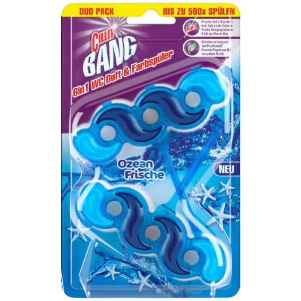 Cillit BANG Tuhý WC blok 6v1 svěží oceán, 2 ks