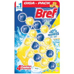 Bref Power Aktiv WC blok Lemon, tuhý WC blok, 4 × 50 g