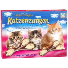 Kočiacie jazýčky DUO, biela a mliečna čokoláda 100g